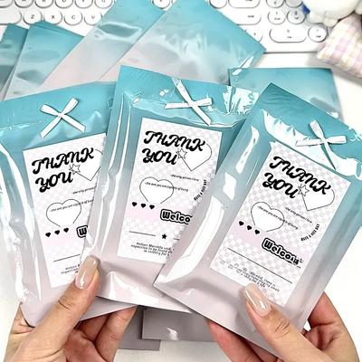 20ks korejských ins Estetická modrá růžová karta s přechodem plochá PP taška Kpop Idol 3palcová fotografická karta Prodám kartu DIY dekor Balení kapsa