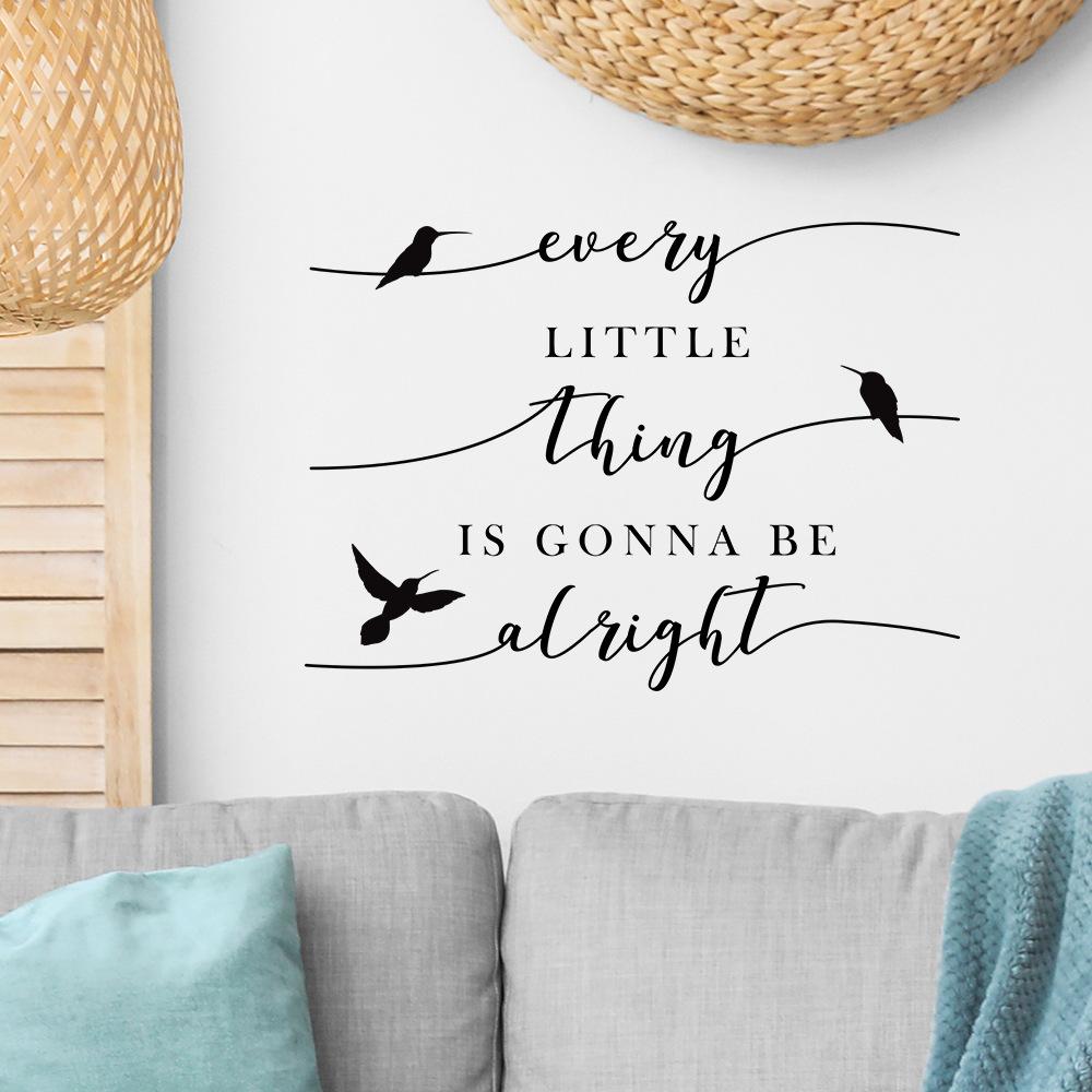 WZ9025 Englisch Slogan Schwarz Vogel Schlafzimmer Wohnzimmer Studie Hause Verschönerung Dekoration Wand Aufkleber