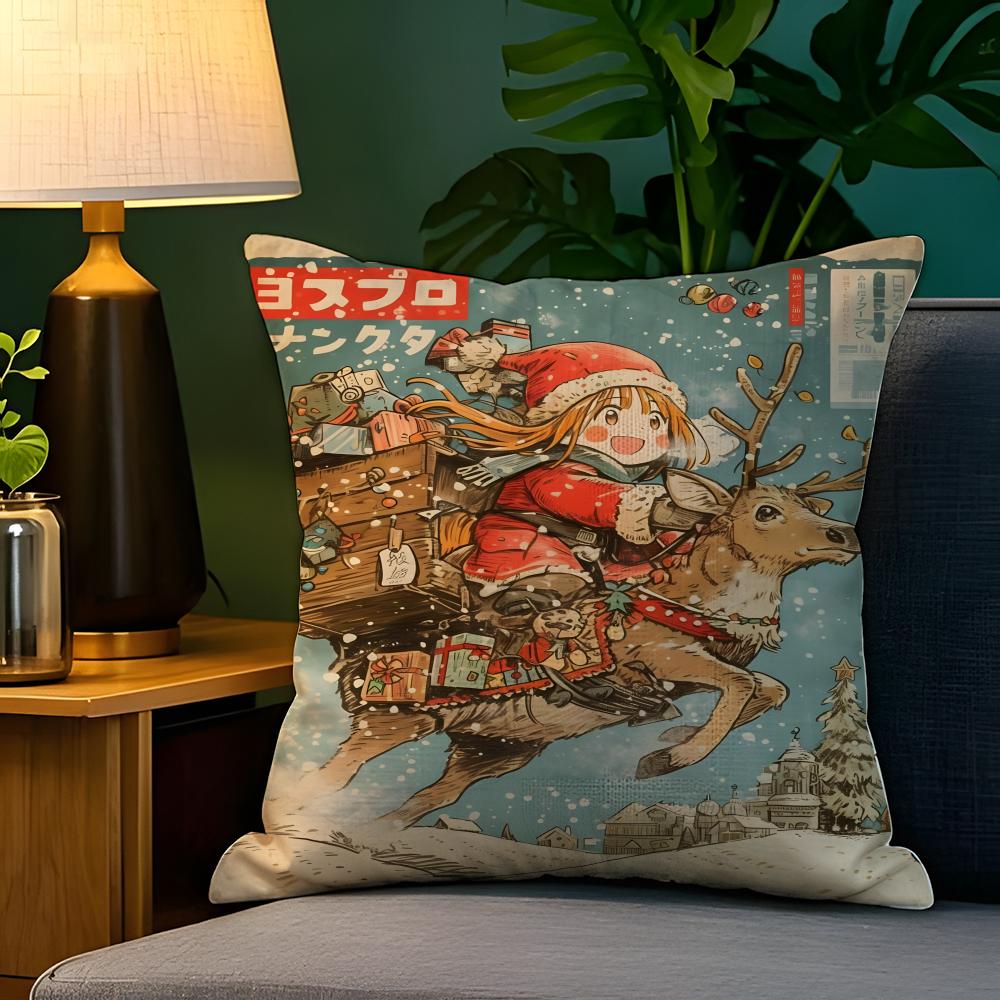 Stampstyle girl illustrations Pillow Case Natural Linen Pillow Case DoubleSided Decor Sofa Pillowcase Home Decor