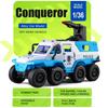 1:Maßstab 36 Conqueror Panzerspähwagen Modellspielzeug Legierung Druckguss Miniatur Geländefahrzeug Türen zu öffnen Rückzieher Sound Licht für Kinder