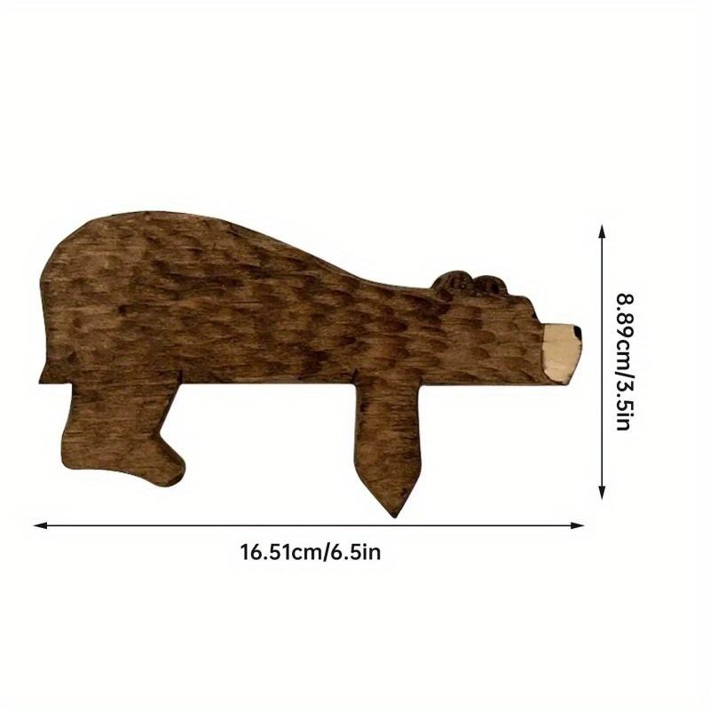 Charming Wooden Bear Door Topper As Corner Sculpture Decor in Home or Office Decoration Gel  Decorative Figurines