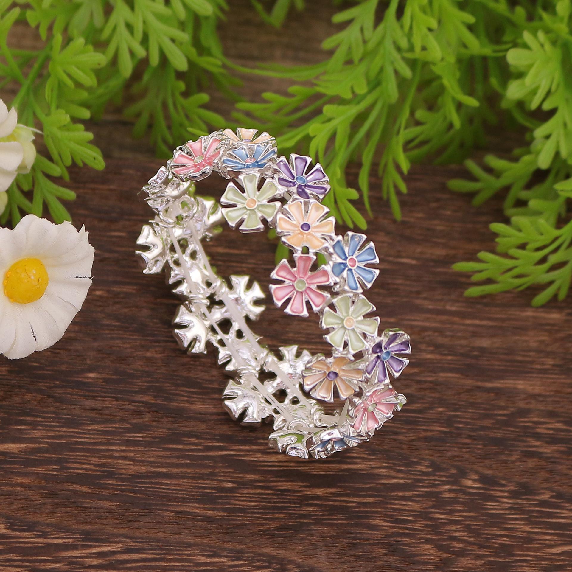 

Новый цвет масло геометрический цветок эластичный браслет, маленький свежий и простой цветок женский универсальный браслет