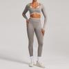 Seamless Yoga Set Long Sleeve Fitness Wear With Moisture Wicking For Women Outdoor Running