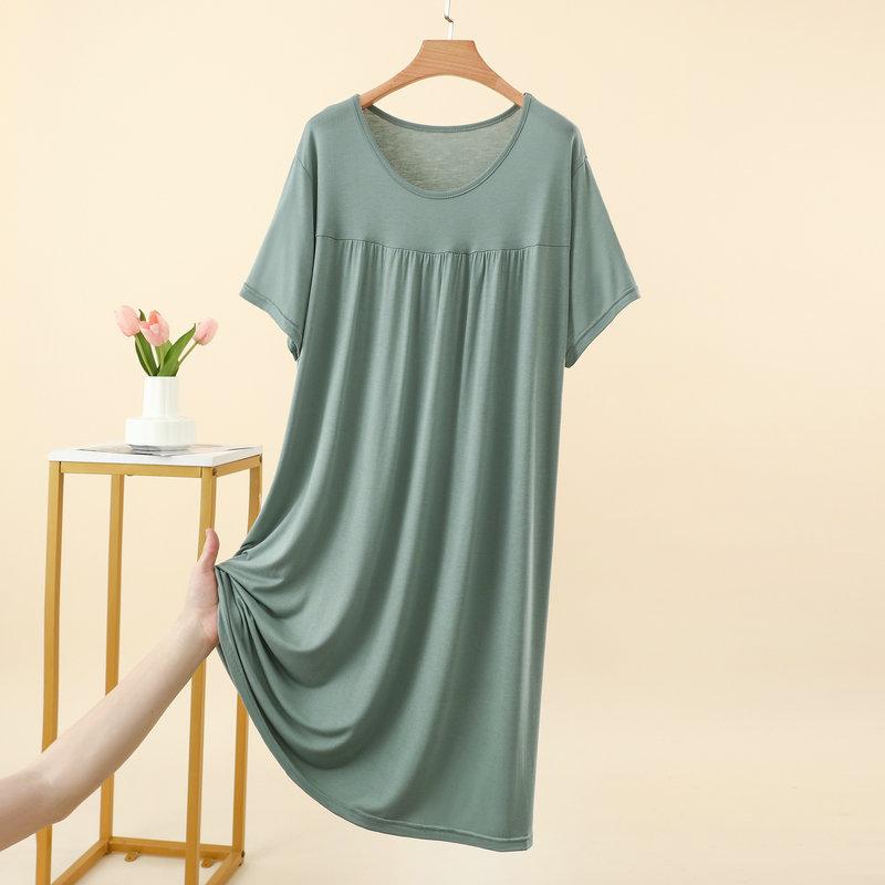 Modal Casual Loose Dress Plus Size Summer Women's Homewear Sleepdress Lightweight Nightgown Comfort Loungewear