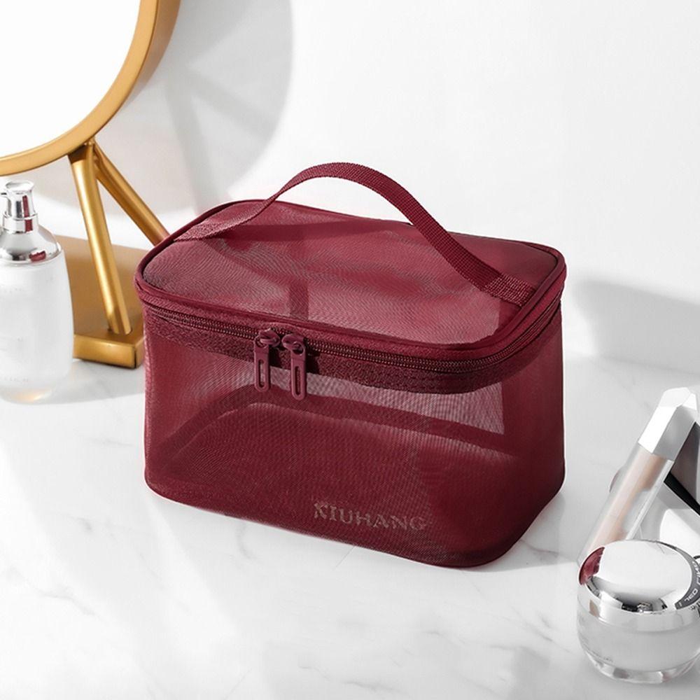 Double Layer Large Capacity Korean Storage Bag Toiletry Bag Zipper Makeup Bag Women Cosmetic Bag