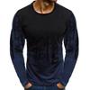 Round Neck 3D Gradient Printed Top Fashionable Casual Long Sleeved Men's T-shirts