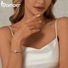 BAMOER 925 Sterling Silver Fatima Guardian med genomskinligt CZ-lås Charmarmband Basic Armband Passar BAMOER & European Charms Bead