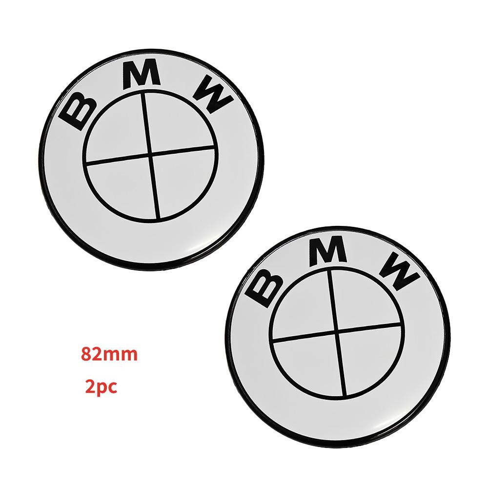 Plné bílé logo na auto Přední emblém na kapotu 82 mm + Zadní znak 74 mm + Krytka náboje kola 68 mm/56 mm + Samolepka na volant 45 mm Pro všechny BMW