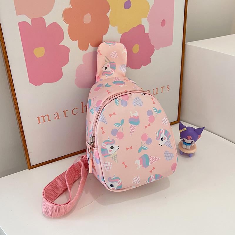 Unicorn Ice Cartoon Cream Printing Chest Bag Single Shoulder Crossbody Bag Gift