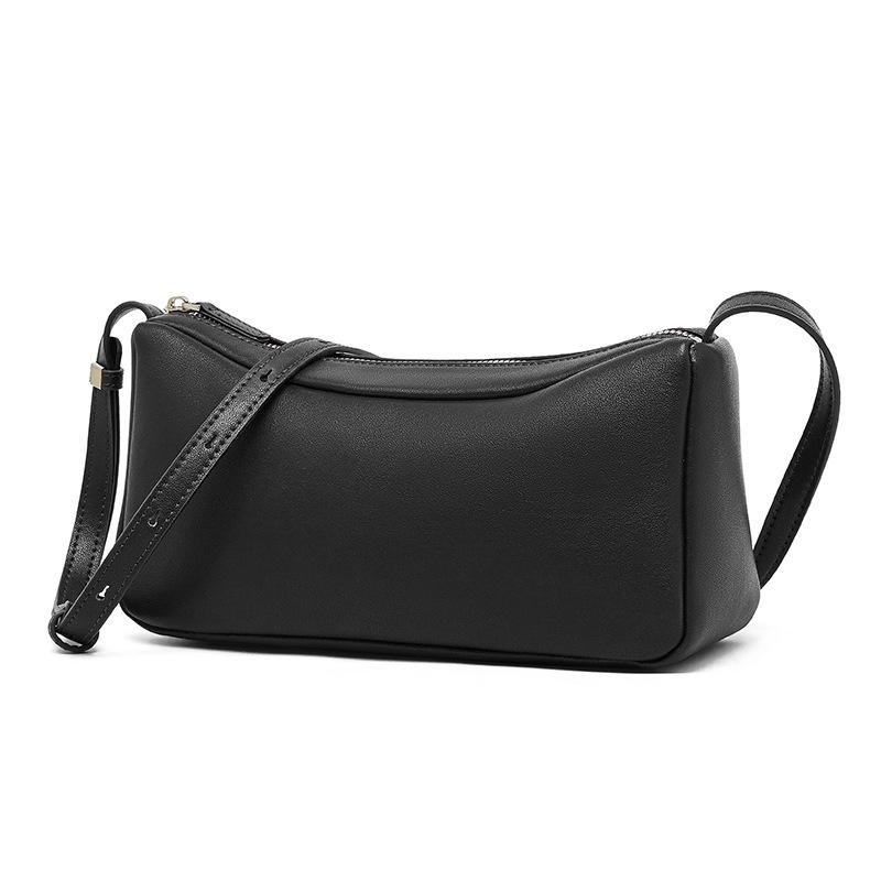 Leather Women's Bag Underarm Light One Shoulder Crossbody European Bag Small Fresh Versatile Mobile Phone Shopping Solid Color Soft Women's Bag