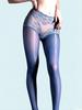 Women Lace Patchwork Pantyhose Panties 2 In 1 Stocking Tights Woman Oil Shiny High Waist Elastic Shaping Wear Pantyhsoe Fashion