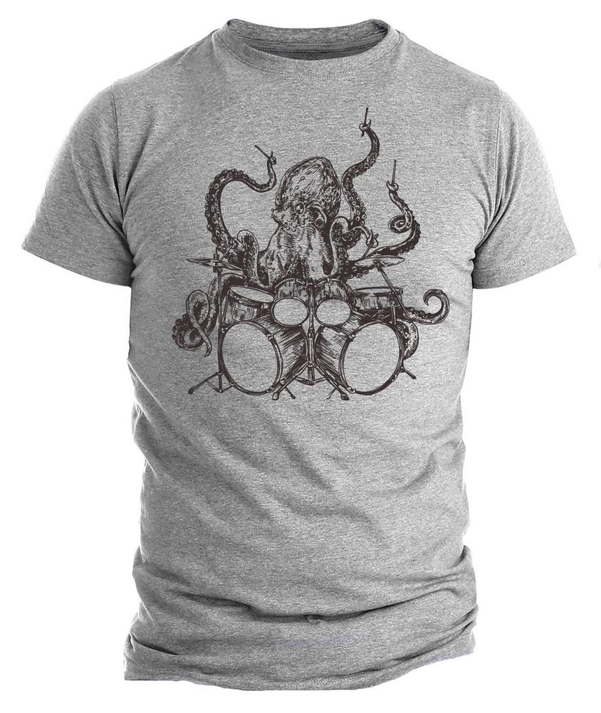 

Octopus T-Shirt Gift Octopus Playing Drums Shirt Men s Funny Shirt Men s 4XL