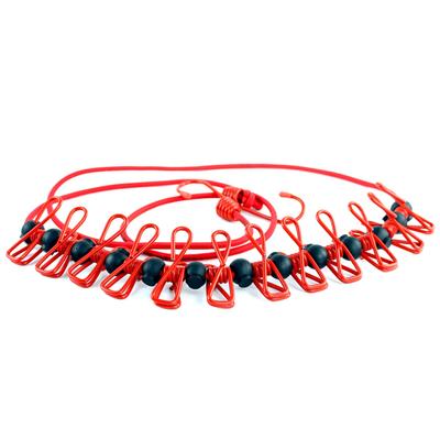  Ligne à linge portable coupe-vent et antidérapante avec pinces et boucle