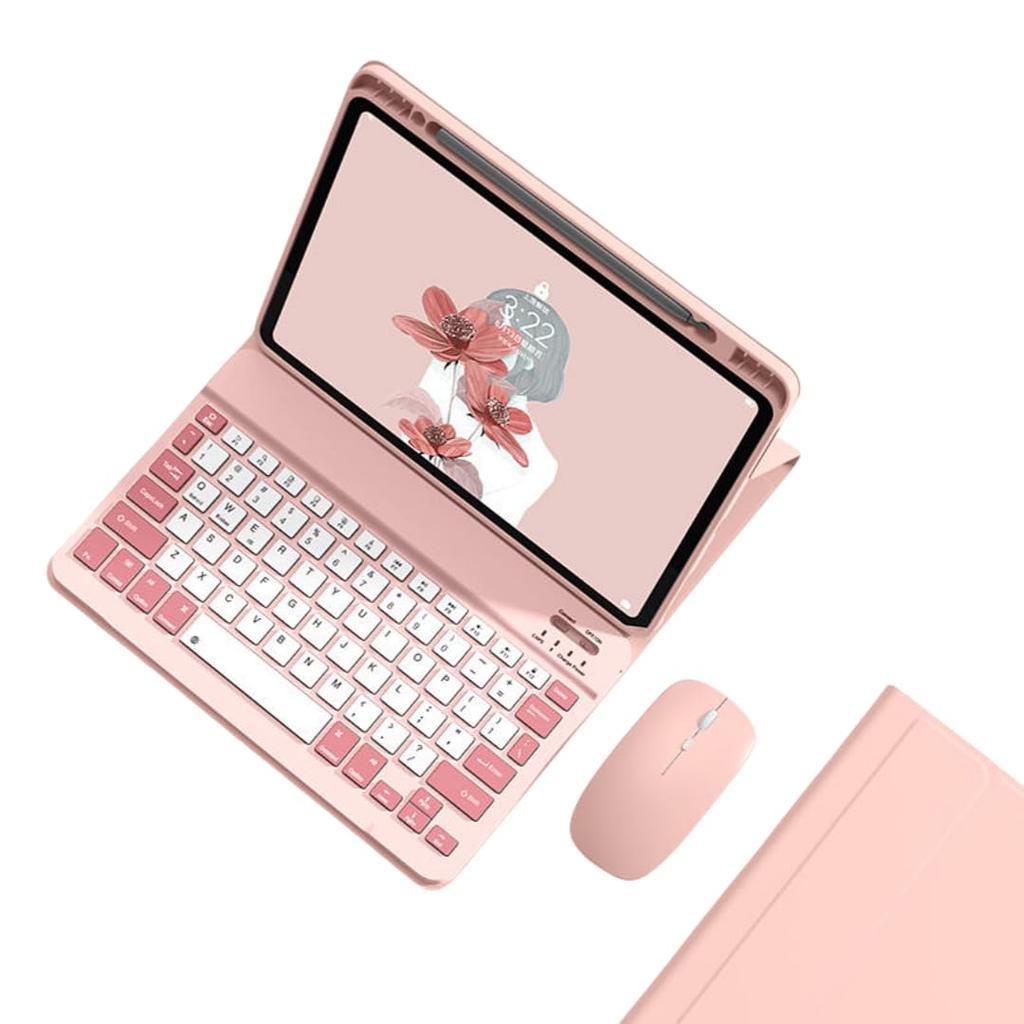 GOOVEN Stylish Keyboard Case for iPad Air 11 with Mouse and Pencil Storage on Compatible with iPad Air 11 and 1st Bluetooth Wireless Keyboard with
