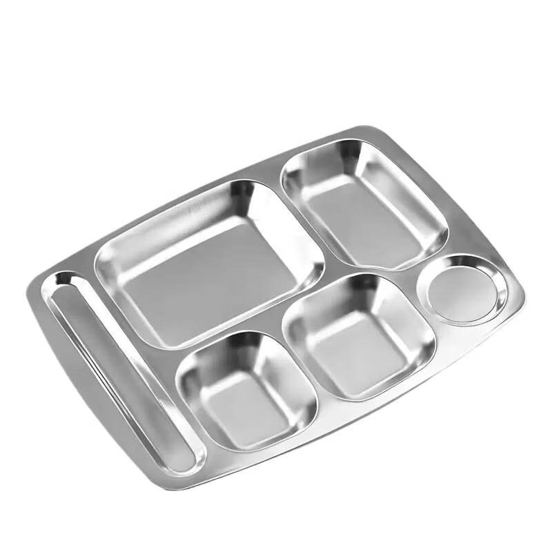 ZISIZ 304 Stainless Steel 6-Compartment Meal Tray