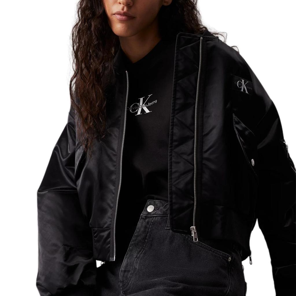 Calvin Klein Jeans Letter Print Short Slim Fit Round Neck T-Shirt Women Tops Black J20J223113-BEH