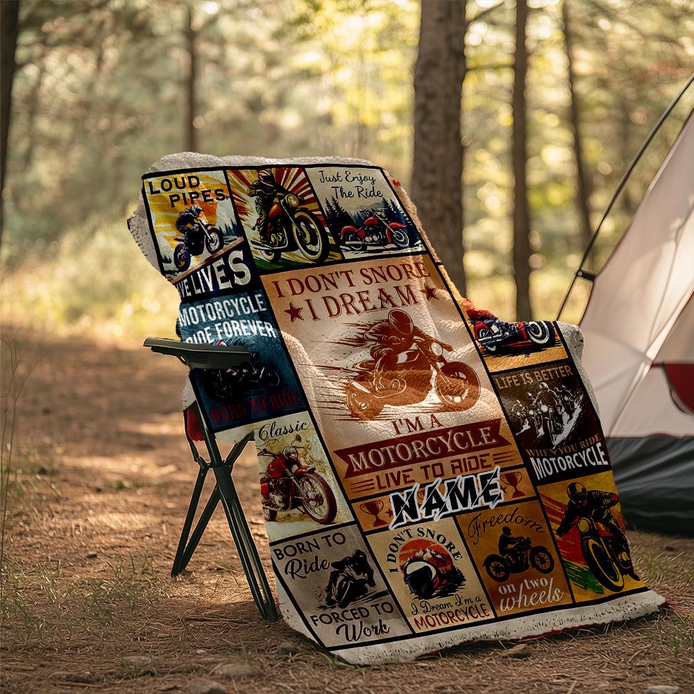Motorcycle Rider Home Customize Your Name Blankets Comfortable Soft Lightweight Allseason Multipurpose Blanket For Picnics Sofas Offices Beds Living