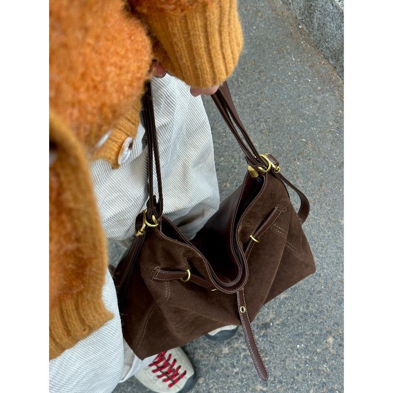 New spring suede bag women's large-capacity casual shoulder messenger commuter tote bag backpack