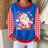Women's Festive Christmas Print Crewneck Pullover Sweatshirt for Holiday Casual Wear
