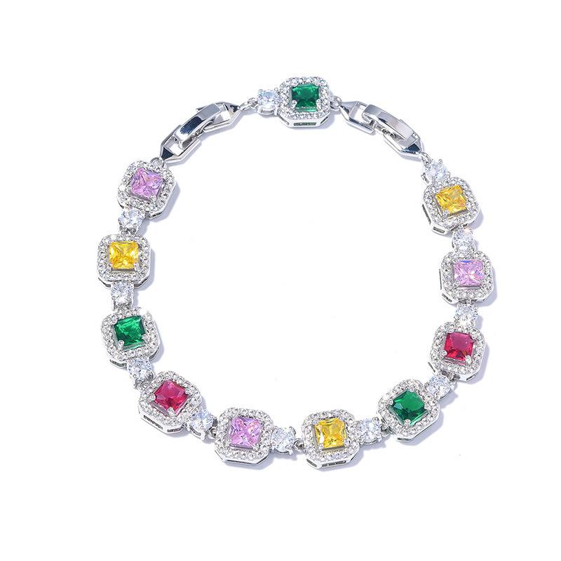 Adjustable Color Zircon Bracelet Women'S Full Diamond Color Treasure Bracelet
