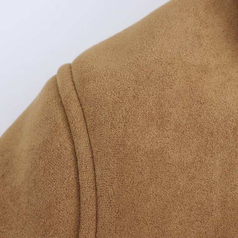 Womens Winter Longline Faux Fur Collar Coat Streetwear Oversized Warm Outerwear