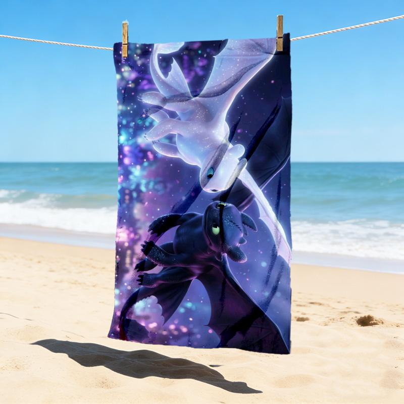 Dragon Flight Stylish Digital Printing Beach Towel Quick Drying Absorbent Blanket For Beach Pool Gym Travel Christmas Gift C9211821