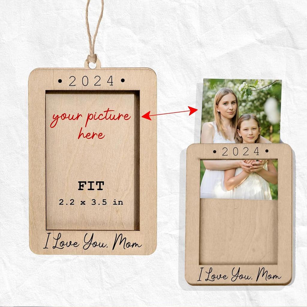 Wooden Decorative Hanging Photo Frame, Driving Safety Decorative Rearview Mirror Accessories  Car Photo Frame