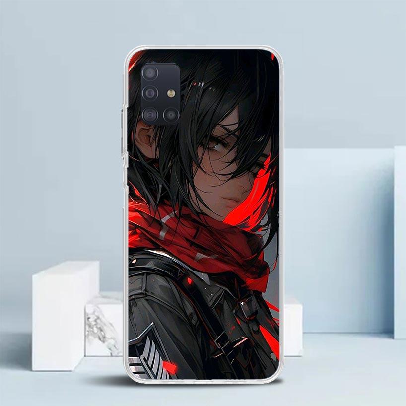 A-Attack on T-Titan Annie Mikasa Soft Cover for Samsung Galaxy A12 A22 A32 A52 A72 A02S Phone Case Note 20 Ultra 10 S10 Plus A51