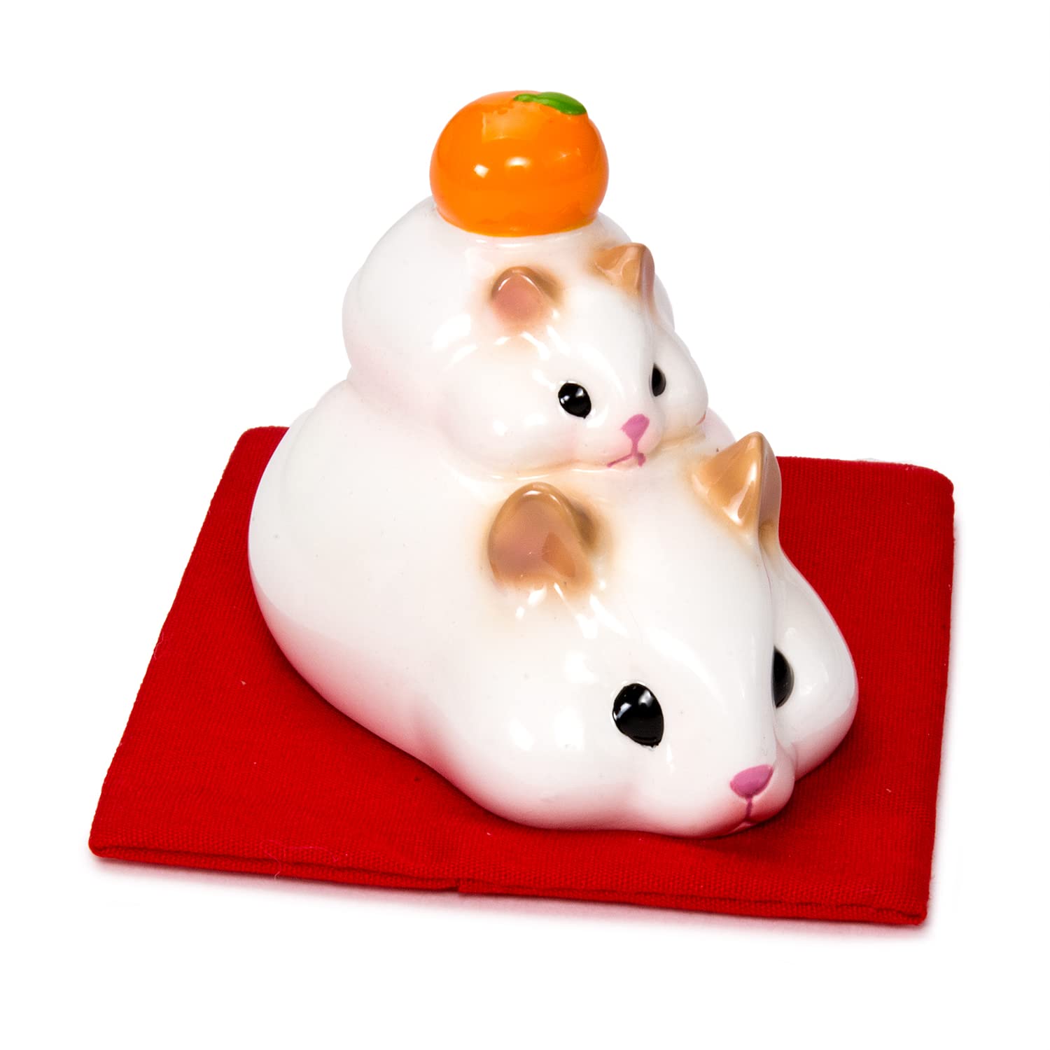 

Hamko Pet Lovers Kagami Mochi Hamster New Soft and Handmade Figurine in a Gift White HS-7003 Ornament, Year s Decoration, Squishy, Box, белый