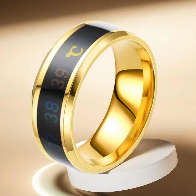 Stainless Steel Color-Changing Men's Ring - Hip-Hop, Trendy, Temperature-Sensitive, Non-Fading Luxury Design
