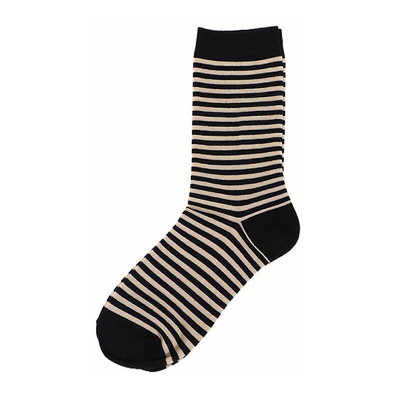 

Versatile Striped Socks Women S Cotton Socks Medium Tube Tide Japanese Deodorant Couple Stockings Men One Size чёрный