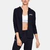 Under Armour Rival Terry Zip Hoodie With Letter Logo Women Jacket Black 1351810-001