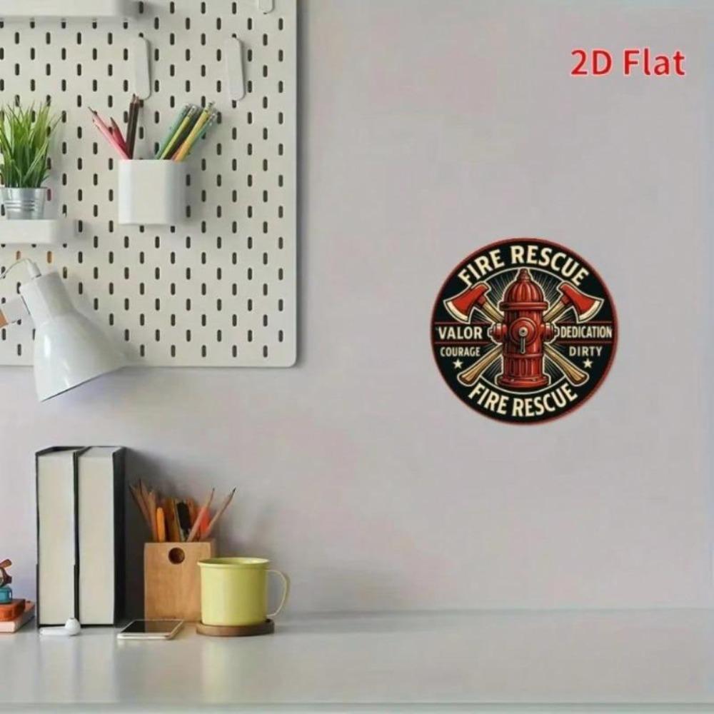 Vintage Fire Rescue Metal Sign Fire Hydrant Axes Design Indoor Outdoor Decor Wall Art for Bar Cafe