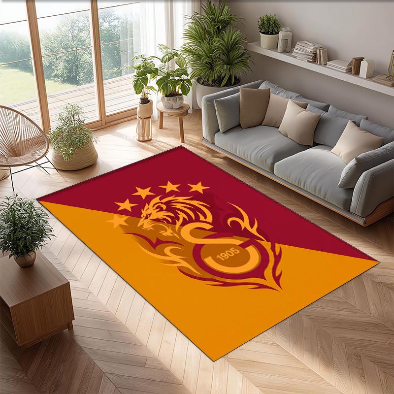 Tappeto Morbido Antiscivolo per Interni con Motivo Calcio Galatasaray FC Tappetino Decorativo Sportivo per Camera da Letto