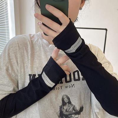 1 par de mangas de gelo com proteção UV absorvente de suor para homens e mulheres, mangas de proteção solar para braços, ciclismo ao ar livre, mangas de direção