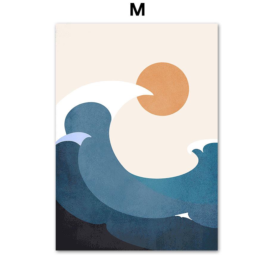 

Mount Fuji Waves Crane Flower Line Face Wall Art Холст Картина Плакаты на скандинавскую тему и принты Настенные картины для декора гостиной A4 21X30cm No Framed