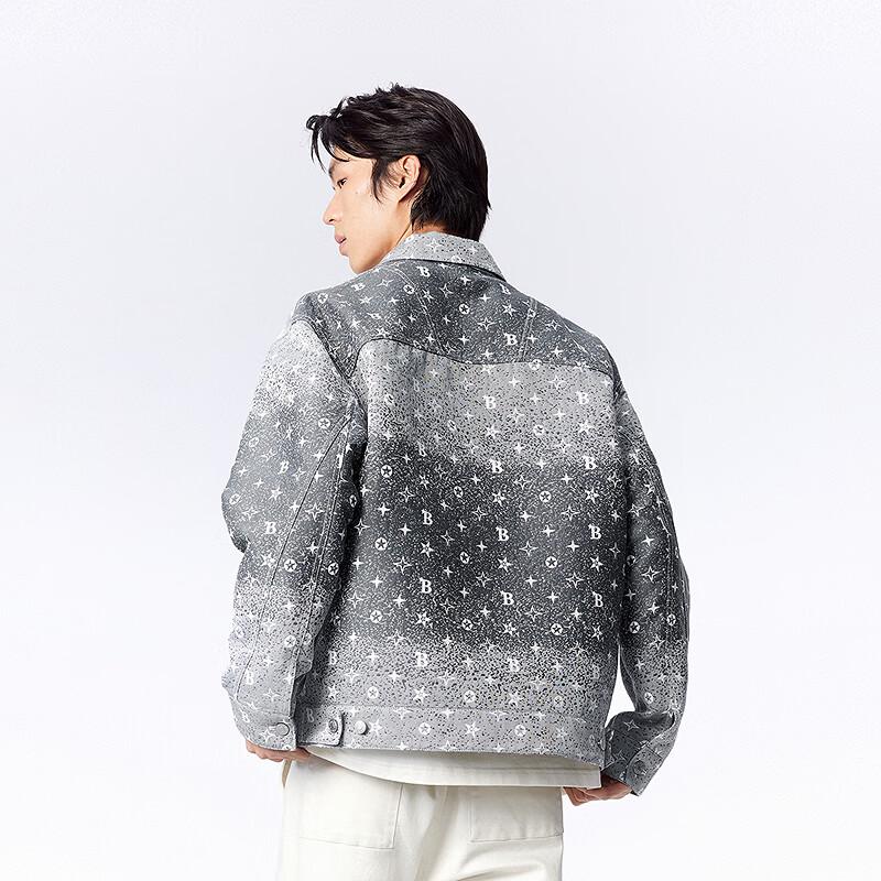 Peacebird Men's Gradient Denim Jacket