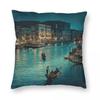Venice Italy Travel Square Pillowcase Polyester Linen Velvet Creative Zip Decorative Pillow Case Home Cushion Cover