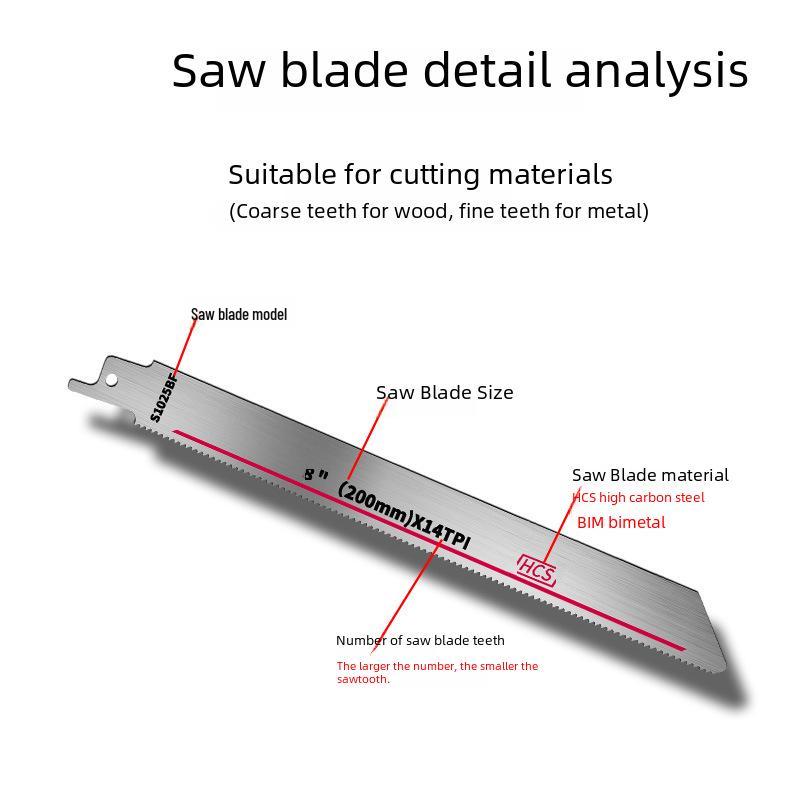 300mm Reciprocating Saw Blades: Coarse/Fine Tooth for Wood & Metal Cutting