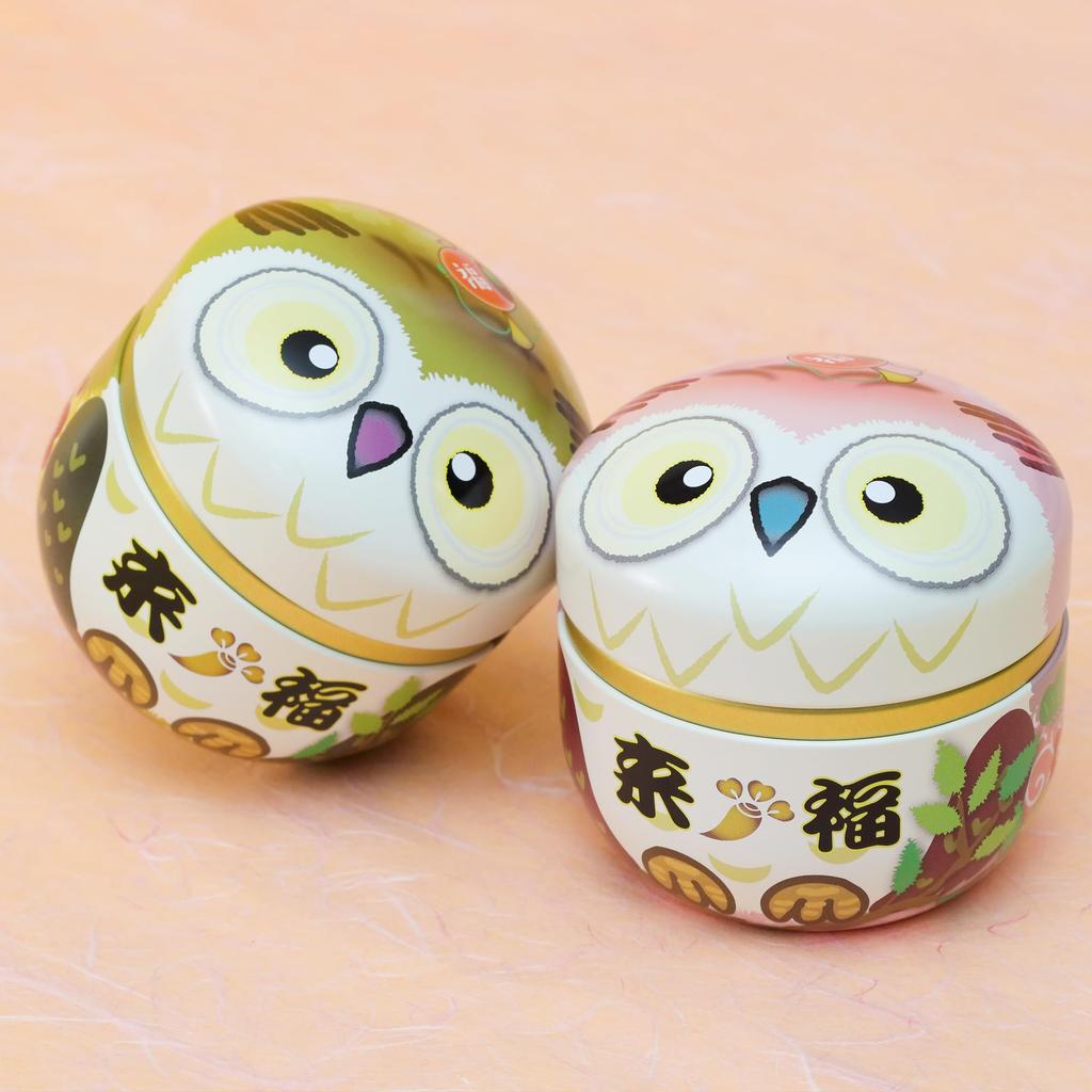 Arahataen Shizuoka Tea Owl Tin 80g x 2 Gift Box Green Tea Deep Steamed Tea Leaves