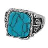 Antique Western Country Ring Zinc Zinc Alloy Vintage Ring Trendy Turquoise Ring  Girls