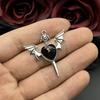 5pcs Goth Skull Heart Enamel Peach Heart Charms Devil's Winged Dagger Heart Pendant Handicraft Crafts DIY Jewelry Accessories