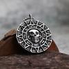 Caribbean Pirate Aztec Gold Coin Skull Personality Men's Pendant Titanium Steel Jewelry