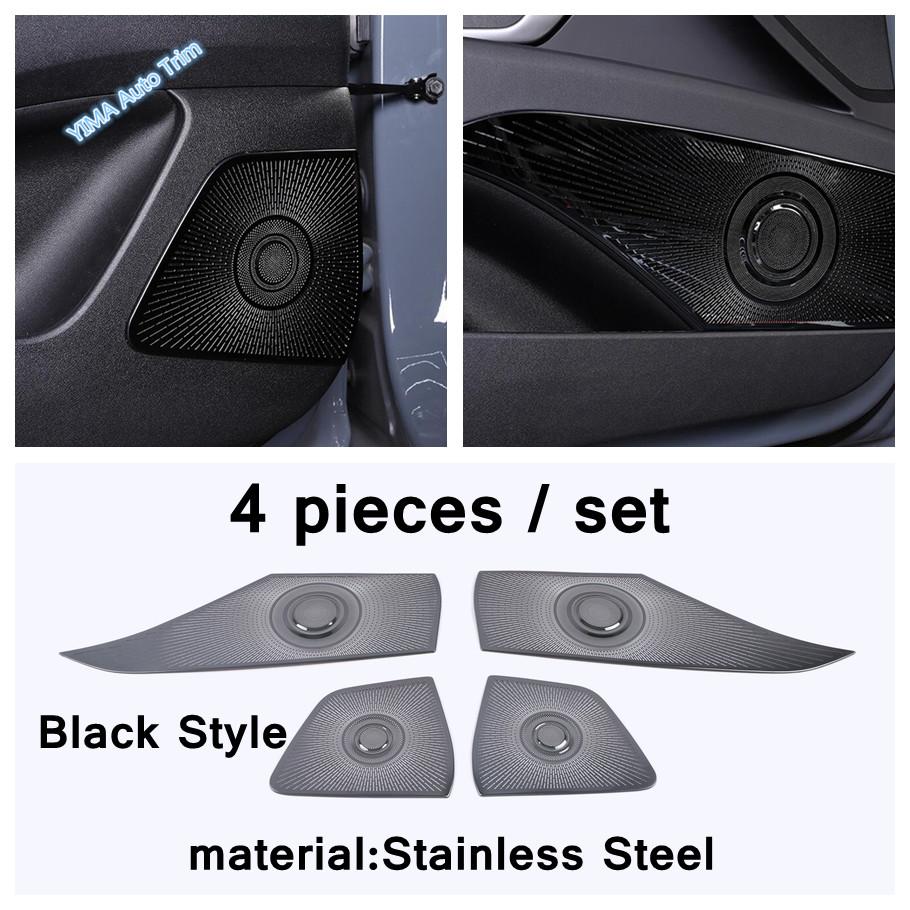 Stainless Steel Car Door Audio Stereo Speaker Loudspeaker Decoration Frame Accessories Cover Trim For Hyundai Elantra