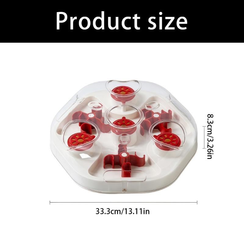 Two Phase Challenge Animal Food Dispenser Plaything With Viewable Structure To Stimulate Hunting Urge And Reduce Fast Eating
