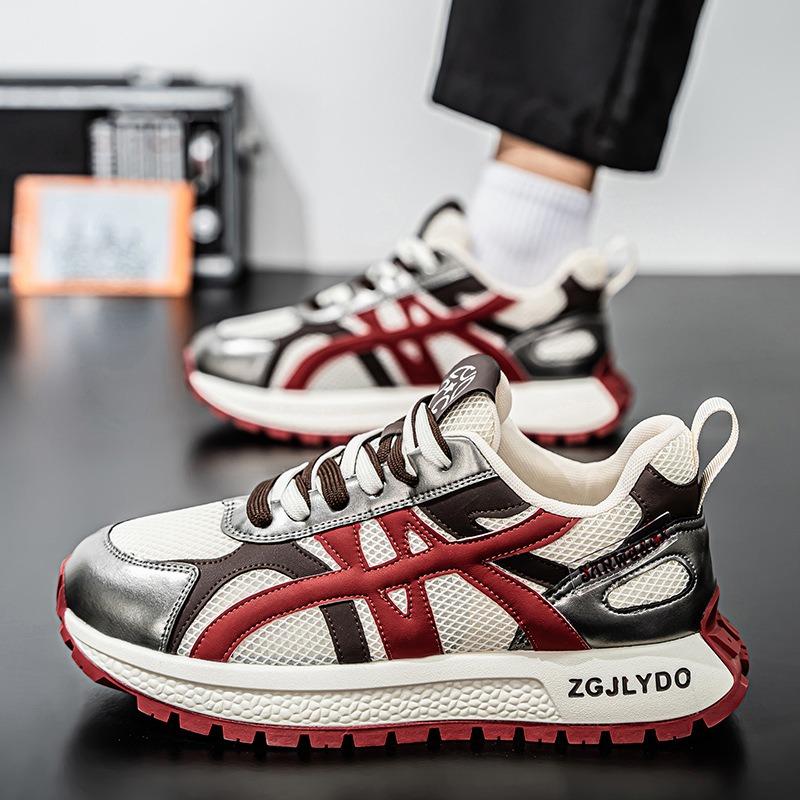 Herrenschuhe trendige Marke Farbabstimmung neu Sommer atmungsaktives Mesh bequem Sport erhöhend lässig Papa trendige Schuhe