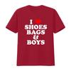 I Love Shoes Bags Boys Cotton T Shirt Vintage Washed Stretched Designer Clothes Graphic Comfortable Soft Top For Everyday Wear