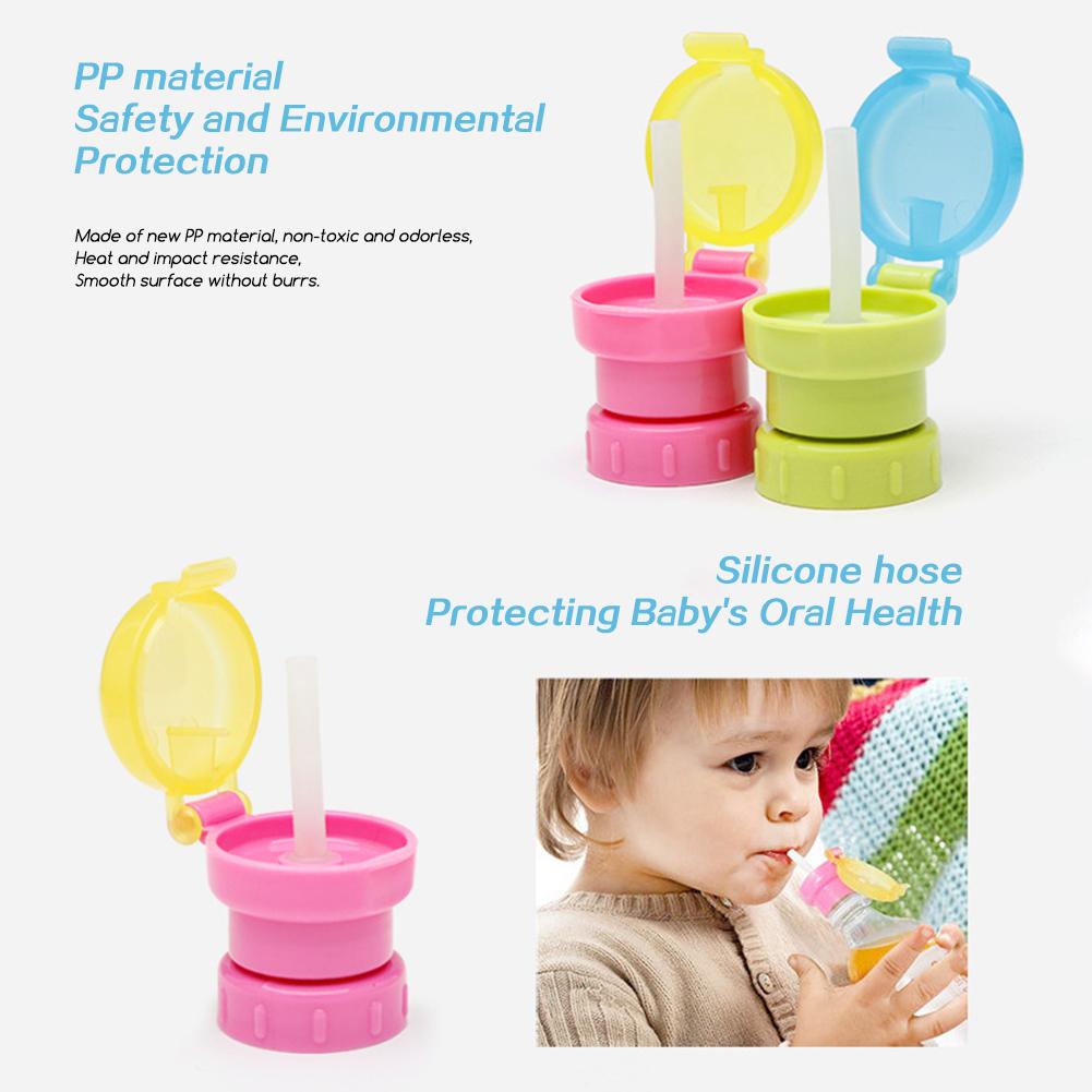 Toddler Spill-Proof Water Bottle Lid With Straw Universal Water Bottle Straw Top Sipping Drinkware Accessories for Soda Juices