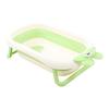 Collapsible Baby Bathtub Drain Hole Bunny Shape Infants Bathtub for Infant Travel Large Green