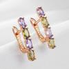 Kienl  Mix Purple Green Natural Zircon Dangle Earring For Women Luxury Design  Rose Gold Color Best Gift Vintage Jewelry